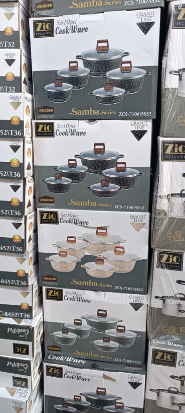 سرویس قابلمه استیل 10 پارچه زیو مدل Z-7106 سری SAMBA