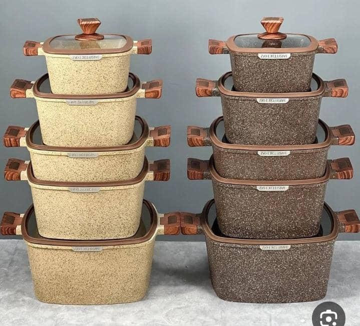 قابلمه ۱۰ پارچه گرانیتی مربع زیو مدل ZCS_8300