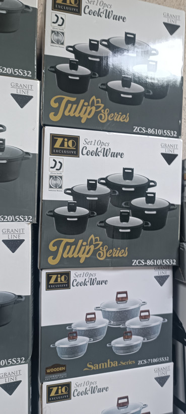 سرویس قابلمه 10 پارچه گرانیتی زیو طرح ژولیپ مدل ZCS_8610_32