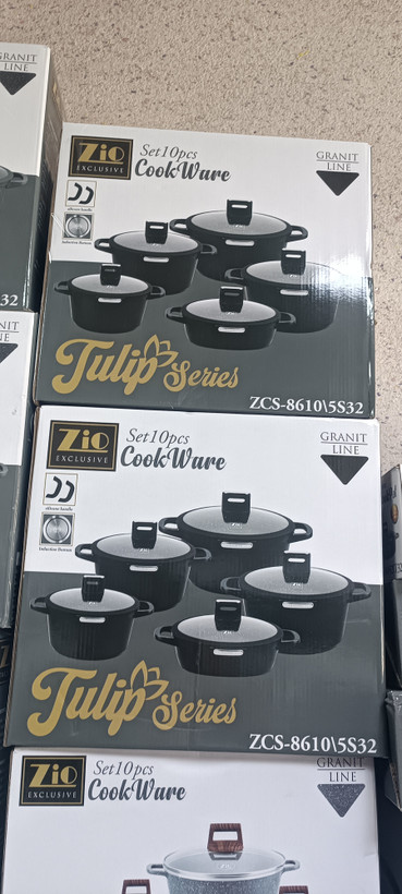 سرویس قابلمه 10 پارچه گرانیتی زیو طرح ژولیپ مدل ZCS_8610_32