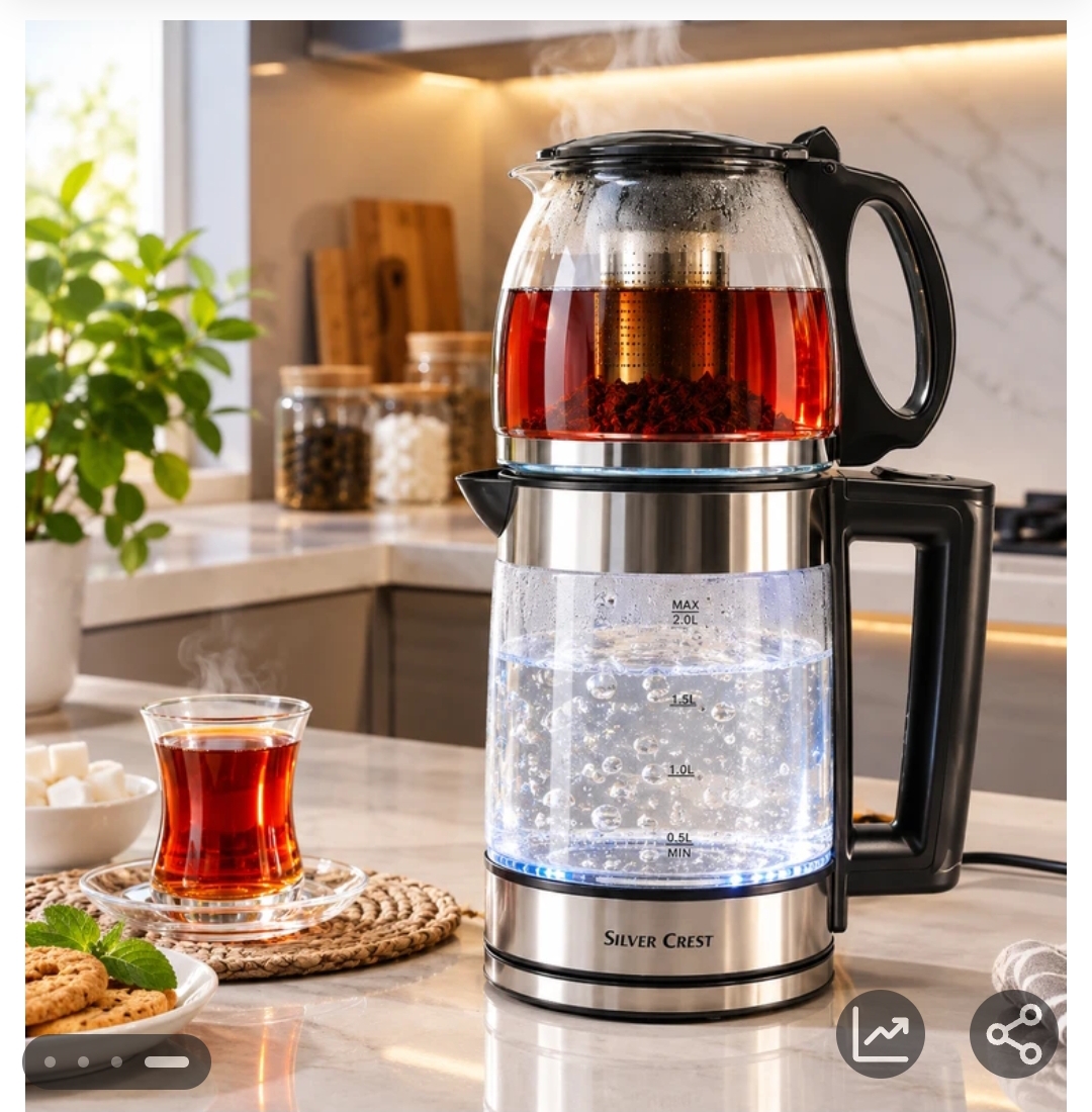 چایی ساز سیلور کرست روهمی شیشه ای مدل 551 SILVER CREST