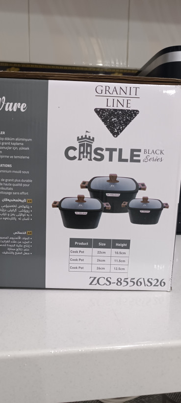 سرویس قابلمه ۶ پارچه گرانیتی مربع آجری زیو مدل ZCS_85۵6_22